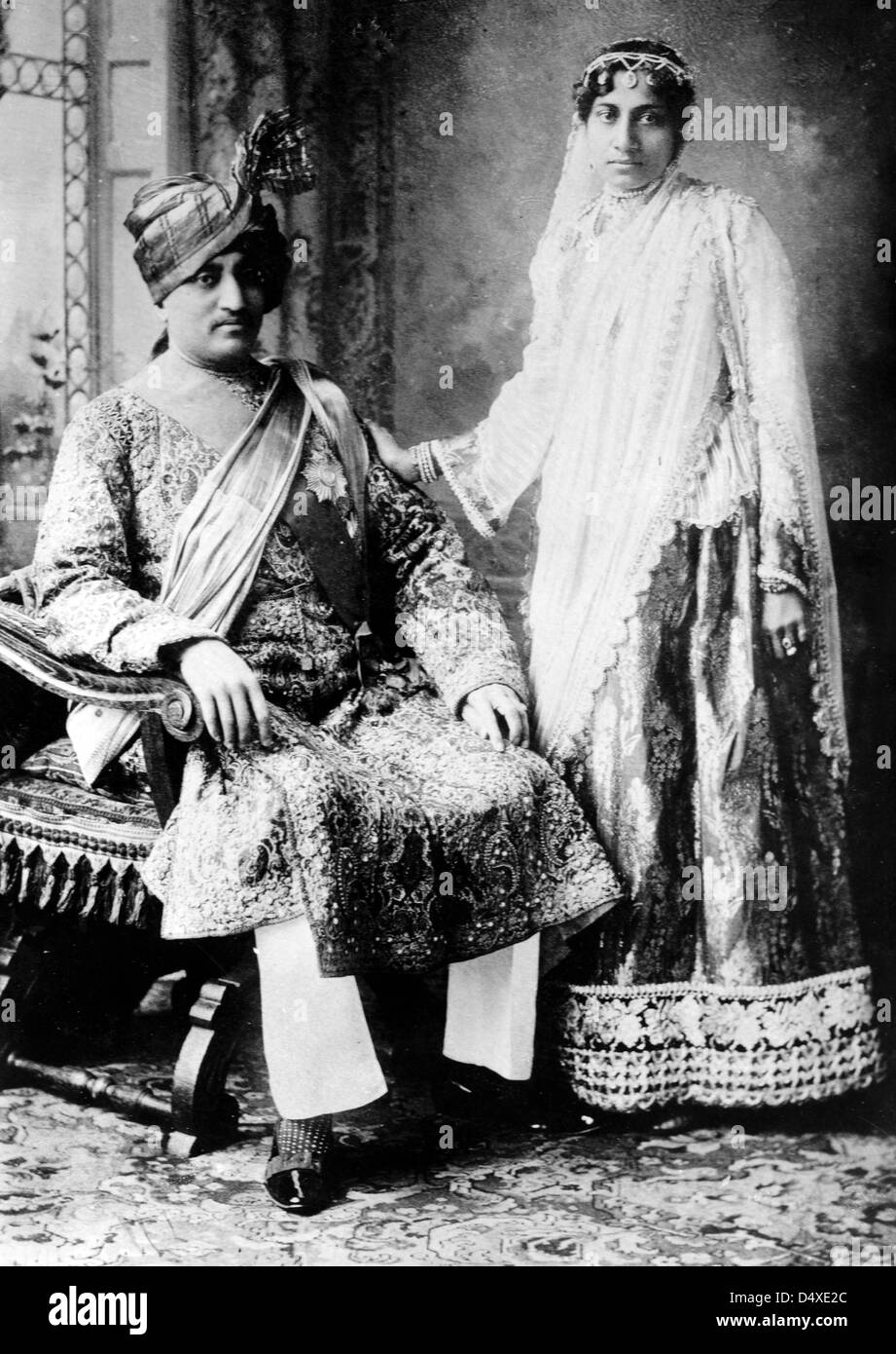 Nawab of Janjira and Nazli Begum Historical Portrait